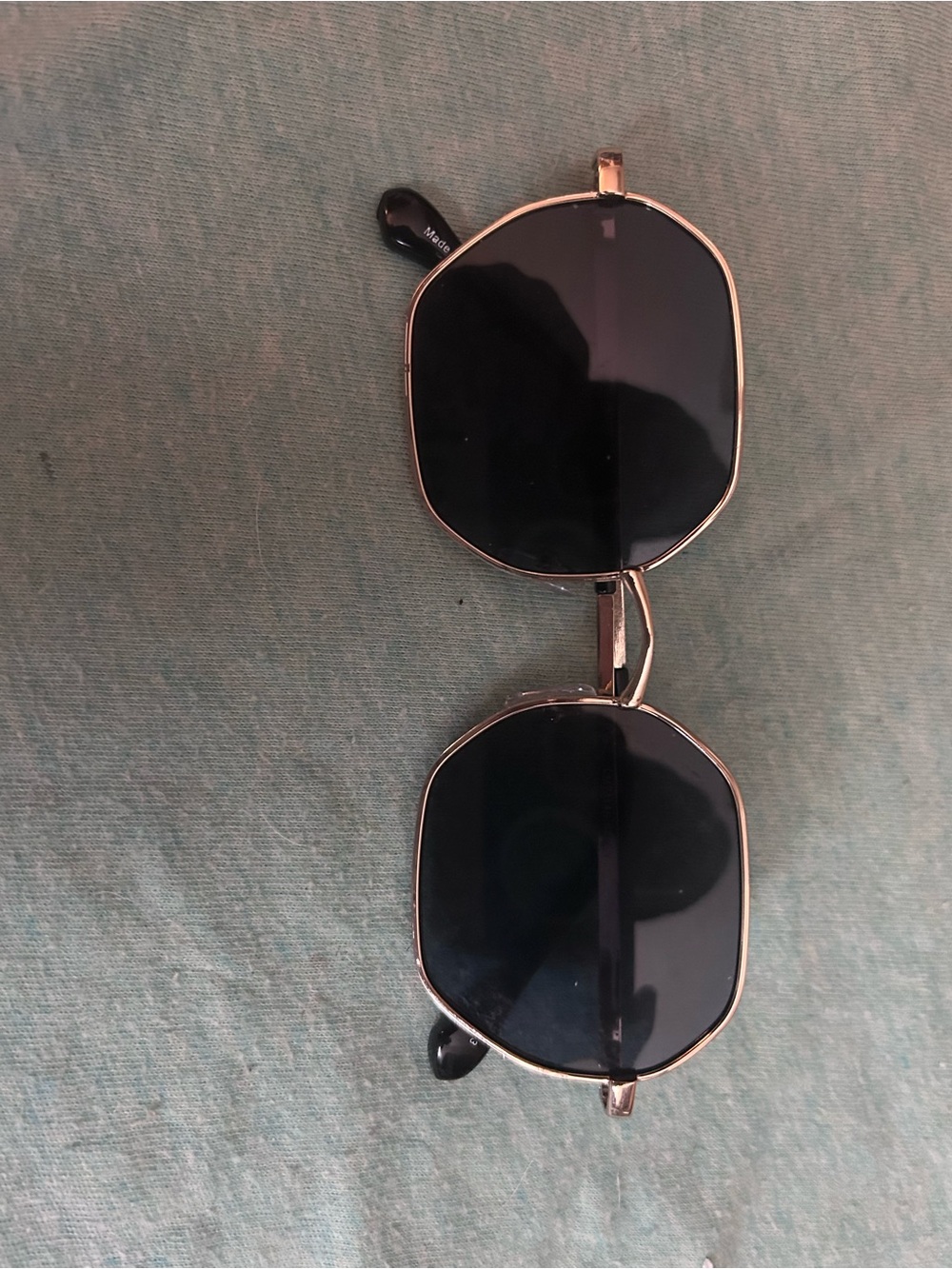 Gold Frame Black Lens Women's Sunglasses